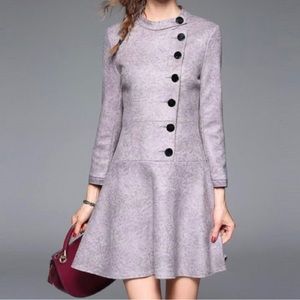STYLEWEE two tone grey with swirl pattern coat dress lined size Large